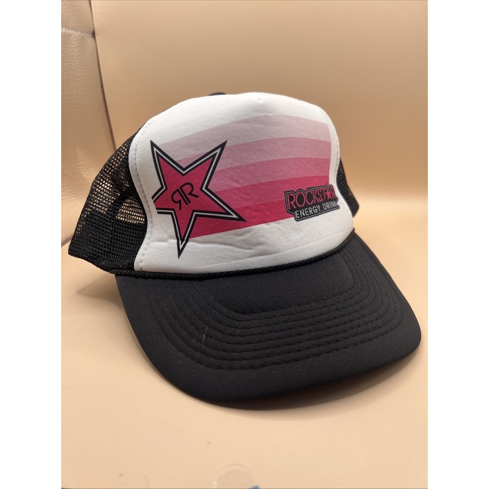 Rockstar Energy Drink Hat Trucker Style Mesh Snap Back Nissun Black Pink White
